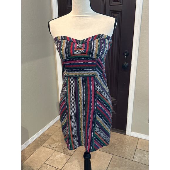 Staring at Stars Cotton Striped Strapless Dress - Picture 1 of 10